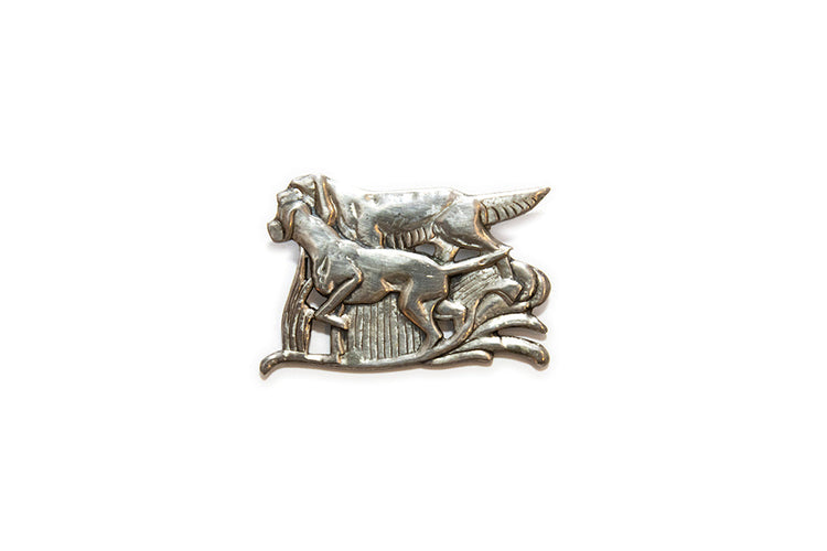 McClelland Barclay sterling silver double orchid brooch made in the 1930s