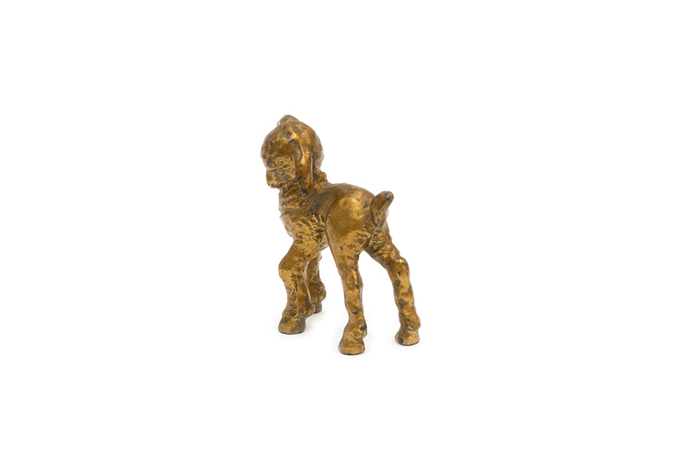 side view of vintage McClelland Barclay bronze-plated lamb figurine ©PatriciaGostick