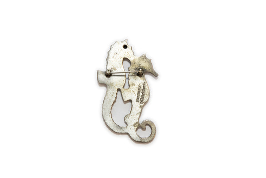 McCLELLAND BARCLAY Sterling Silver Pair of Seahorses Brooch