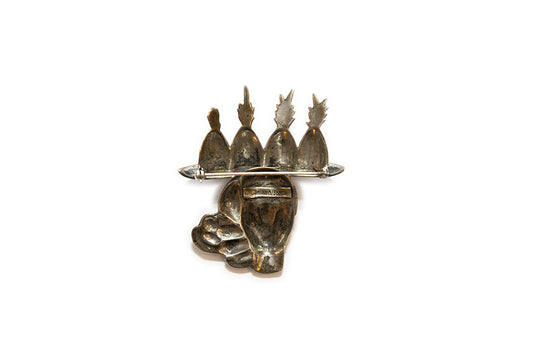 McCLELLAND BARCLAY Sterling Vermeil Head with Pineapples Brooch