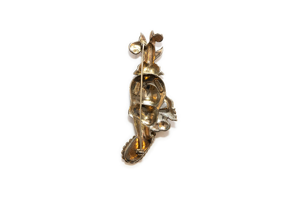 McCLELLAND BARCLAY Sterling Vermeil Head with Flower Headdress Brooch