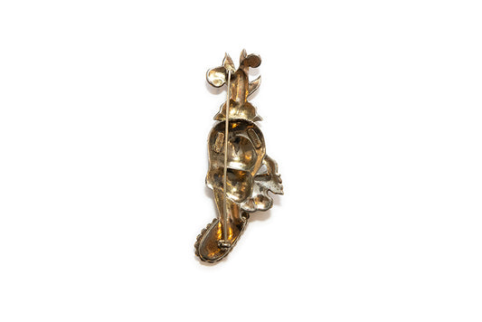 McCLELLAND BARCLAY Sterling Vermeil Head with Flower Headdress Brooch