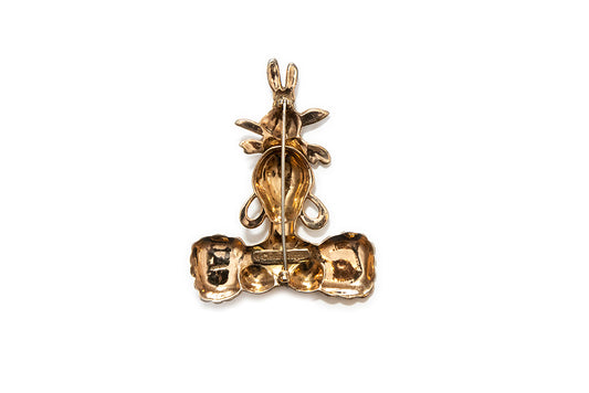 McCLELLAND BARCLAY Sterling Vermeil Carmen Miranda Head Brooch