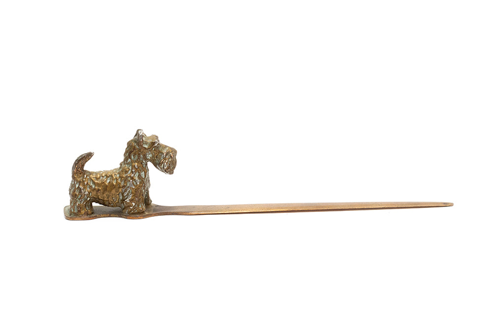 McCLELLAND BARCLAY Bronze and Copper Plated Spaniel Dog Letter Opener
