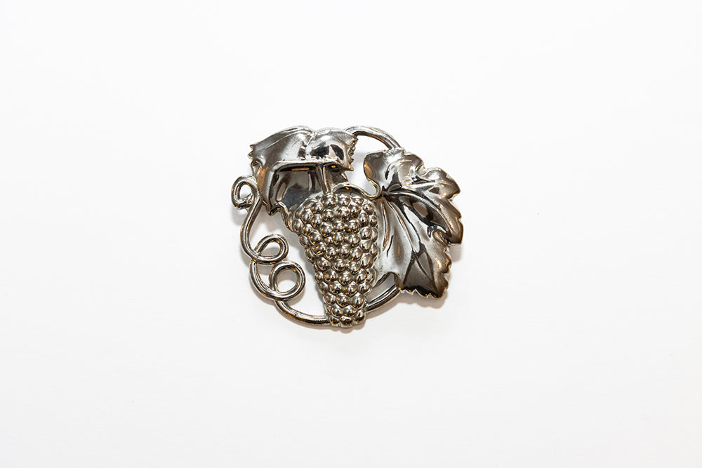 vintage McClelland Barclay sterling silver grapes brooch