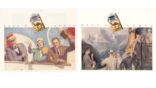 McClelland Barclay 1927 social tableaur paintings for Camel cigarettes ads