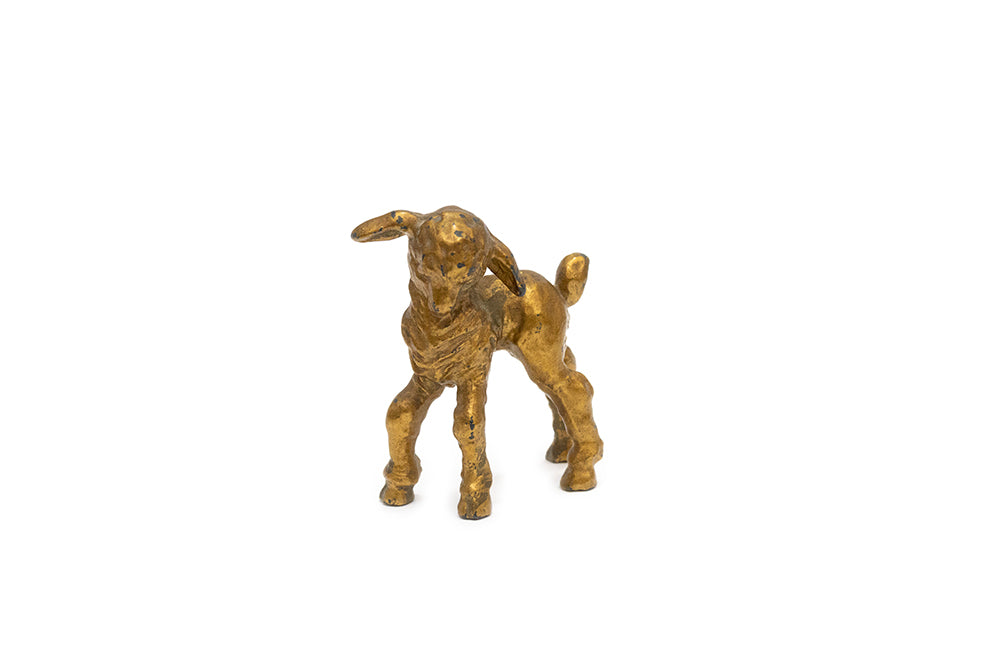 McClelland Barclay vintage bronze plated lamb figurine on white background ©PatriciaGostick
