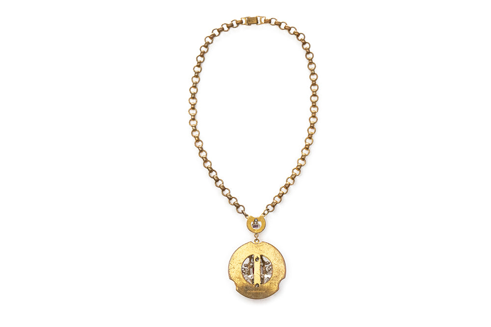 back view of McClelland Barclay gold-plated pendant and chain
