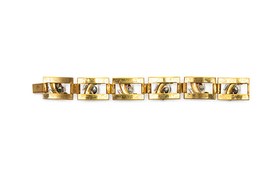 Back view of McClelland Barclay vintage gold-plated link bracelet