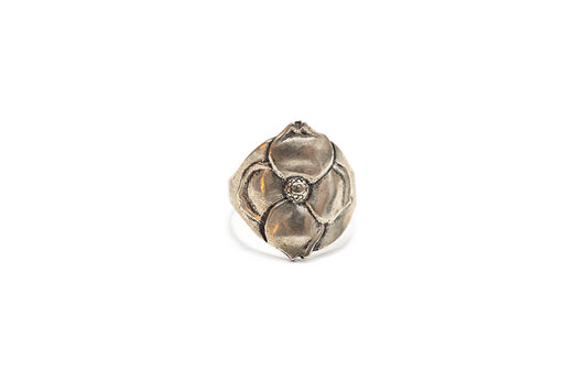 Rare vintage McClelland Barclay sterling silver flower ring made in the 1930s by Rice-Weiner & Co.