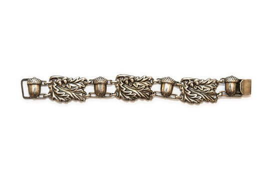 McClelland Barclay vintage sterling silver oak leaves and acorns bracelet