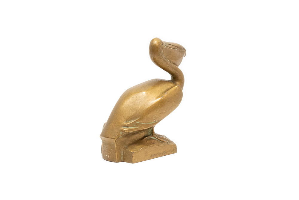 McClelland Barclay Art Deco bronze plated pelican statuette from the 1930s, back view