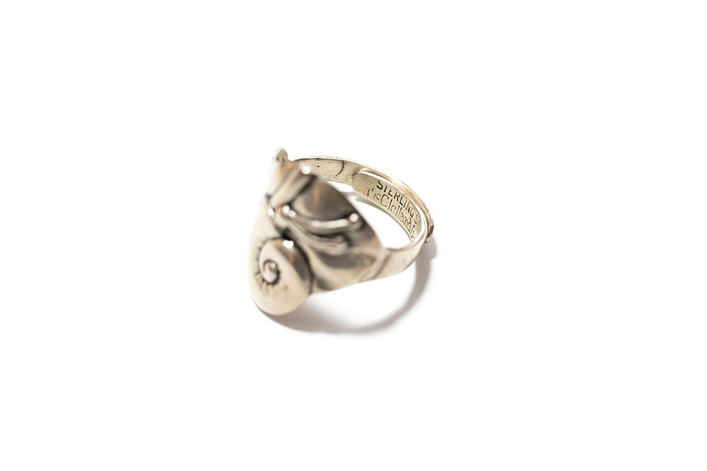 stamped signature on inside of McClelland Barclay adjustable sterling silver snail ring