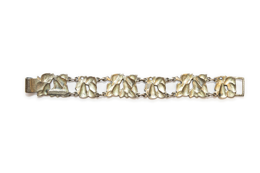 back view of McClelland Barclay sterling silver pears bracelet
