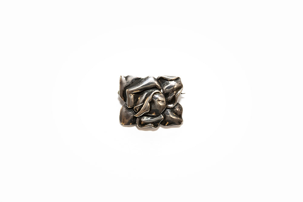 McCLELLAND BARCLAY vintage flower brooch in sterling silver with abstract Art Deco flower design